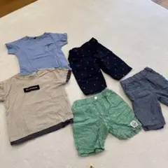 男の子130 西松屋　ハーフパンツ 3点&Ｔシャツ2点セット