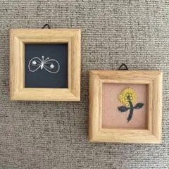 ハンドメイド刺繍アート2点セット