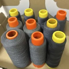 工業用スパンミシン糸 30番 細巻き 濃いグレー 黒系 10本まとめ売り