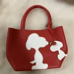 kotty スヌーピー SNOOPY ミニトート　赤　ピーナッツ　ハンドバッグ