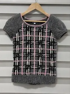BURBERRY BLUE LABEL 半袖　ニット　セーター