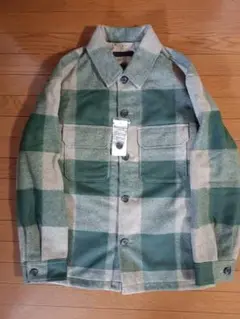 新品【UNIQLO】オーバーシャツチェックジャケットSサイズ(大きめ)Green