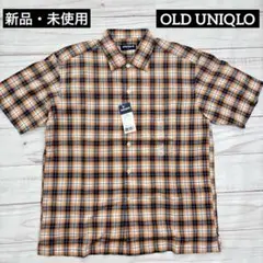 新品・未使用 紺タグ OLD UNIQLO チェック 半袖 シャツ