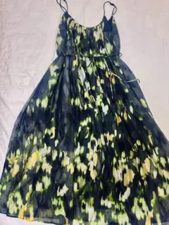 バナナリパブリックLサイズ スリーブレス ワンピース 緑黒