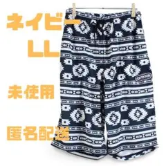 【新品】OUTDOOR ハーフパンツ　ネイビー　メンズ　LL メッシュ　総柄　紺