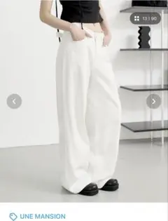 UNE MANSION ユニセックス ワイドデニムパンツ