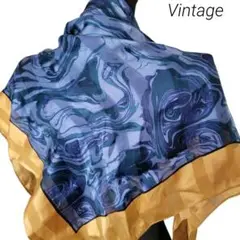 ヴィンテージ　レトロ　シルクスカーフ　 マーブル柄　76cm