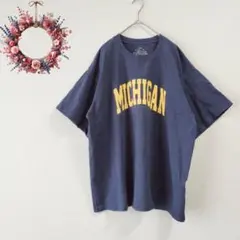 アメカジ✨ミシガン大学 半袖Tシャツ カットソー デッドストック ゆったり XL