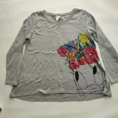 ディズニー　Disney　ベルメゾン デイジー 長袖Tシャツ М グレー