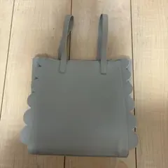 グレー スカラップエッジ ハンドバッグ