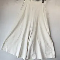 美品　レリアン　リネン配合　春夏　フレア　ワイド　パンツ　白　ガウチョ　涼しい