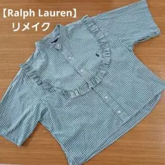 【Ralph Lauren】リメイク　半袖　シャツ　緑/グリーン　チェック