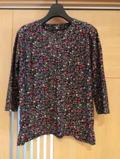 花柄五分袖チュニック　美品　春夏　ミセス　上品　レトロ　ブラウス　トップス　美品