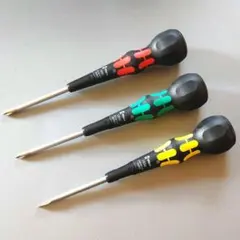 WERA レーザーチップ ボールグリッププラス/マイナスドライバー 3本組