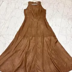 【美品】Plage プラージュ ロングワンピース スエード ノースリーブ 38