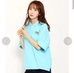 YGIRL 水色 ポロシャツ 五分袖