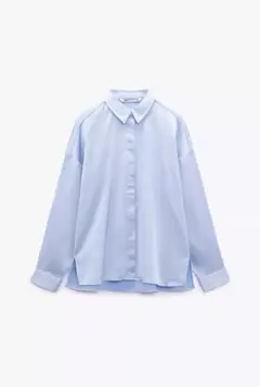 ZARAライトブルー 長袖シャツ Mサイズ