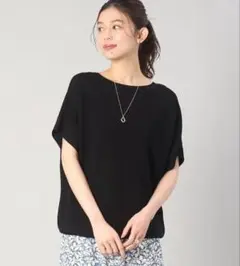 UNTITLED アンタイトル 前後2WAYレーヨンストレッチニット ブラック