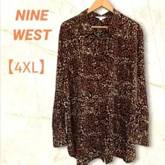 NINE WEST　ブラウス　長袖シャツ　【4X】　豹柄