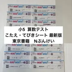 小学5年生 算数テスト こたえ・てびきシート最新版 東京書籍　Nぶんけい