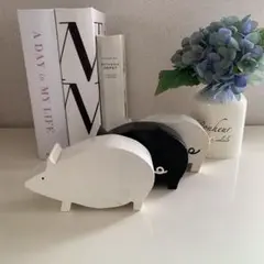 ハンドメイド インテリア 置物 ぶた 白①
