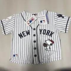 レア　Snoopy ストライプシャツ メジャーリーグ