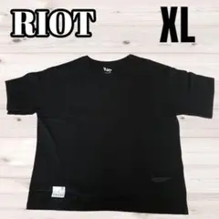 【30】 RIOT Tシャツ ポケット 半袖 無地 羽 ポケT 黒 ブラック