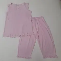 新品 ELLE POEM ルームウェア 上下セット ピンクストライプフリル 快適