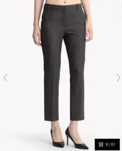 美品 セオリー美脚ウールパンツ チャコールグレー00