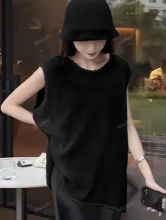 SHEIN バックレスホロークアウトニットタンクトップ