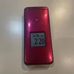 auかんたんケータイ KYF41 ワインレッド SIMロック解除済み
