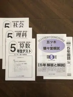 五ツ木・駸々堂　中学進学学力テスト　5年　　2024年度　第5回