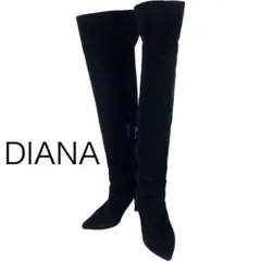 DIANA 2wayニーハイブーツ 黒スエード サイズ23cm
