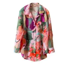 新品sale peach 花柄 長袖シャツ