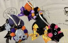 ハーバリウムキャップ❣️ Halloween魔女hat＆ポンポンリース❣️
