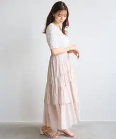 新品　リリアンカラット　ティアードデザインスカート