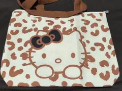 ハローキティ ヒョウ柄 キャンバストートバック ライトブラウン