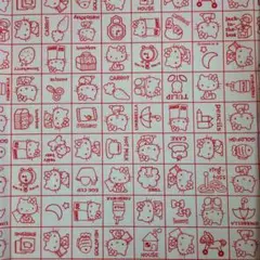 サンリオ　ハローキティ　ポリエステルハギレ　赤