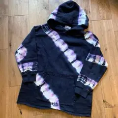 H&M ブラック タイダイ柄 パーカー US 8/10 140