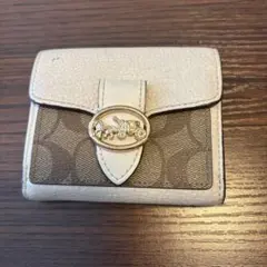 Coach 二つ折り財布 ホワイト/ブラウン