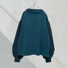 2801【一点物】スウェット　ニット　異素材ドッキング　プルオーバー　長袖　秋冬