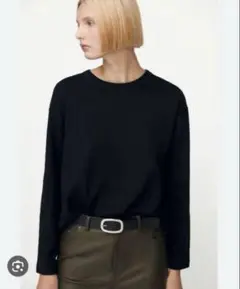 ザラ　ZARA 長袖　黒　LONG SLEEVE COTTON T-SHIRT