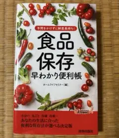 食品保存　早わかり便利帳　ホームライフセミナー　青春出版社