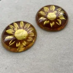 琥珀　インタリオ　ルース　2個セット