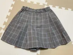 （120cm）グレー系チェック プリーツハーフパンツ