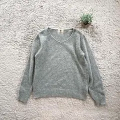 【FLEUR DE SHOP】Vネックニット トップス アンゴラ混 シンプル M