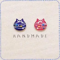 水風船ピアス　[紫×赤]
