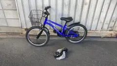 子ども キッズジュニア自転車ブルー18インチ