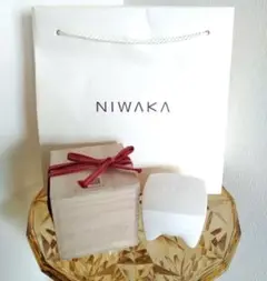 NIWAKA 俄 リングケース 空箱 指輪ケース 陶器 木箱(桐箱・紙袋付き