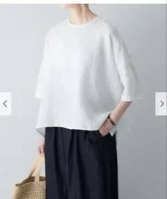 新品タグ付き　かぐれ　リネンクルーネックハーフスリーブ　アーバンリサーチドアーズ